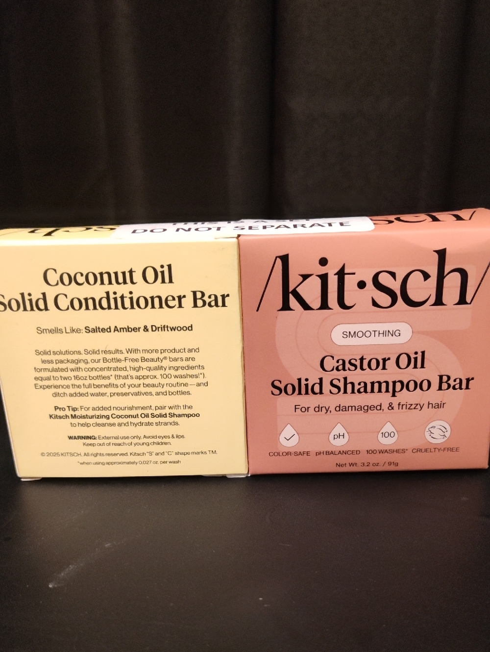Kitsch Castor Oil Solid Shampoo Bar - Kitsch Coconut Oil Solid Conditioner Bar